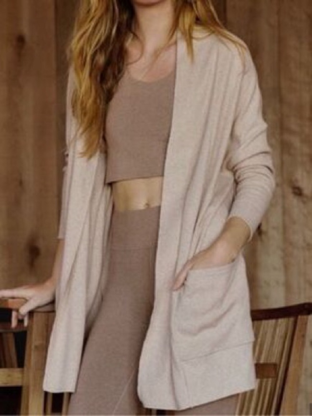 Pact Organic Cotton Airplane Wrap Cardigan Oatmeal Size XL Sustainable Soft Cozy